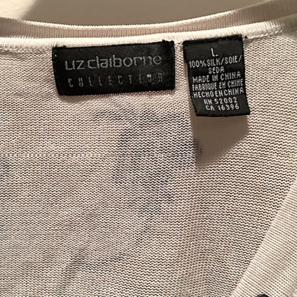 Liz Clairborne - Vintage Collection  silk knit cardigan, Size L - Picture 4 of 5